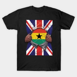 Ghana Flag Great Britain Flag Ripped - Gift for Ghanaian From Ghana T-Shirt